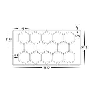 4840mm x 2433mm Hexagon Grid LED Light – 534W 6500K