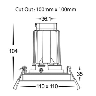 Square Tilt 9w Recessed LED Downlights