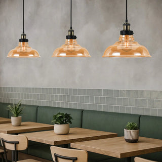 telbix HERTEL 30cm Amber Glass Pendant