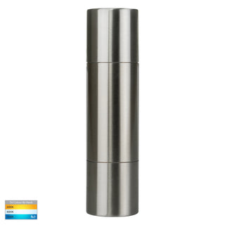 HV1071T - Piaz Stainless Steel TRI Colour Up & Down Wall Pillar Lights