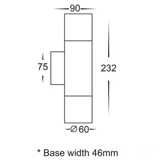 HV1071T - Piaz Stainless Steel TRI Colour Up & Down Wall Pillar Lights