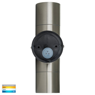 HV1072T - Fortis Stainless Steel TRI Colour Up & Down Wall Pillar Light