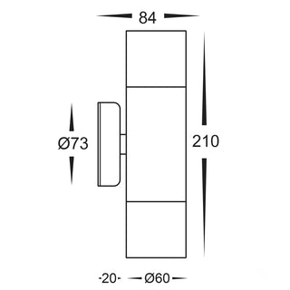 Havit HV1072T - Fortis Stainless Steel TRI Colour Up & Down Wall Pillar Light