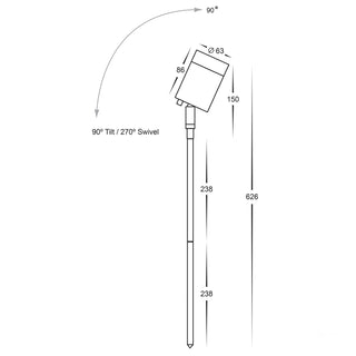 HV1401T - Pointe 316 Stainless Steel Garden Spike Spot Lights