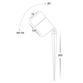 HV1429T-24W - Oasis Black 24w LED Garden Spike Light