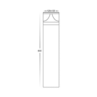 HV1628T-BLK-SQ – Divad 600mm Black Square LED Bollard Light (240V / 24V)