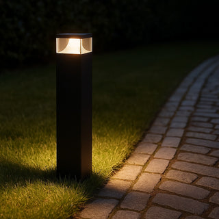 HV1628T-BLK-SQ – Divad 600mm Black Square LED Bollard Light (240V / 24V)