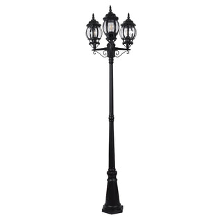 Havit HV1673W-BLK - Trener Aluminium Black Coach 3 Light Post Light
