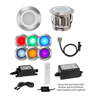 Flame 316 Stainless Steel RGBCW 0.5w LED Deck Lights – Set of 6