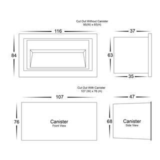 HV3113T-BLK-240V | HV3113T-BLK-12V - Trin Black Rectangular Recessed LED Step Light