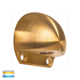 Havit Occhio LED eyelid step light in solid brass – angled view