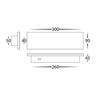 Havit HV3571T - Barline Shadow Aluminium 300mm Wall Light