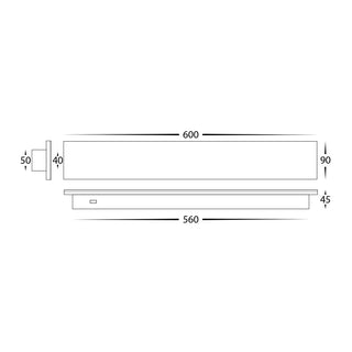 HV3572T - Barline Shadow Aluminium 600mm Wall Light