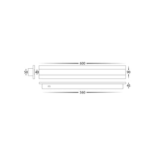 HV3582T - Barline Aluminium 600mm Wall Light