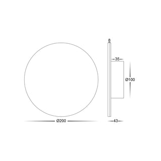 HV3592T - Halo Ø200mm TRI Colour LED Wall Lights