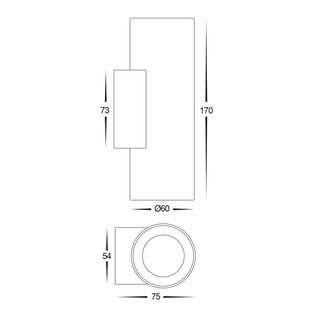 Illuminate your space with the sleek and modern HV3626S-ALU Aries Aluminium Up &amp; Down LED Wall Lights. Built with IP65 rating, these wall lights are available in white or black and include 2 x 6w LED for efficient and long-lasting lighting. Upgrade your home or office with this stylish and functional lighting solution.