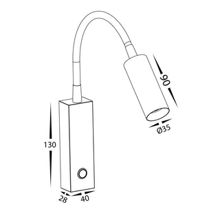 HV3687T - Lesen Single Adjustable Wall Lights with Flexible Arm