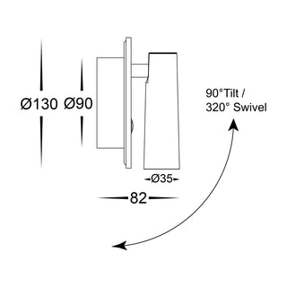 Havit HV3688T - Lesen Single Adjustable Wall Light with Back Light