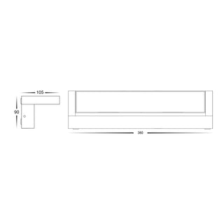 Technical drawing of HV3733T-BLK - Locu Aluminium Black 36w Adjustable LED Floodlight