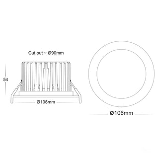 Ora Fixed Recessed LED Downlight – 316 Stainless Steel