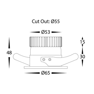 Havit HV5703T Niche 55mm Mini Downlight measurements