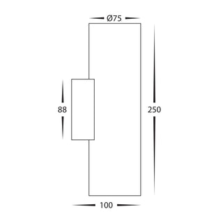 Havit Strokka Paintable Plaster Up & Down Wall Light measurements