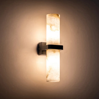 Havit Albast up and down wall light black finish with Spanish alabaster glass illuminated