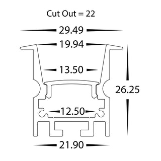 Deep Recessed Anti Glare Profile