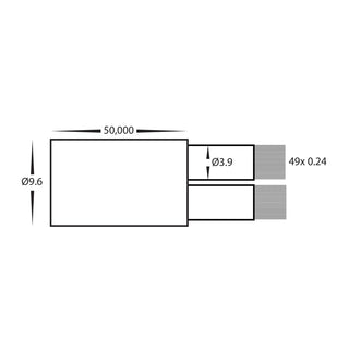Havit HV9995-2.5 garden lighting cable dimensions and conductor specification drawing showing 2 x 2.5mm² cores