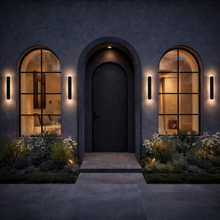 architectural wall lighting black shadow lights exterior home facade night lighting davoluce