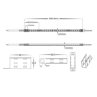 9.6w IP67 24v DC Side Bend Flexible Neon LED Strips