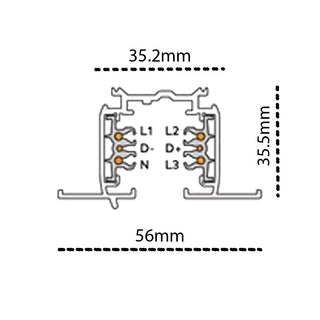 Three Circuit 6 Wire Recessed Track measurements