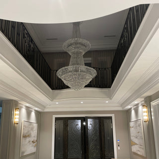 Big Foyer Lighting Empire Style Gold Large Crystal Chandelier