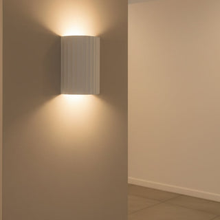 Munia Wall Light Paintable Gypsum | Modern Ribbed Design