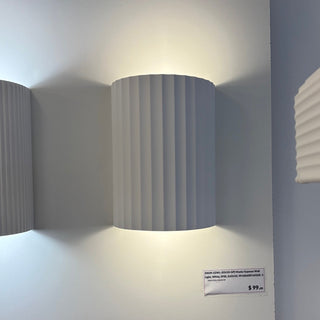 Munia Wall Light – Paintable Ribbed Gypsum