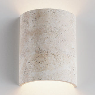 Close-up of travertine stone detail – Inspire Wall Light