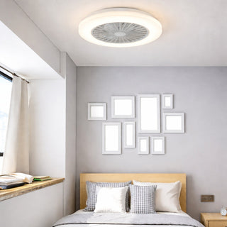 CLA VIFTU Low Profile Ceiling Fan with LED Light – White | Davoluce Lighting