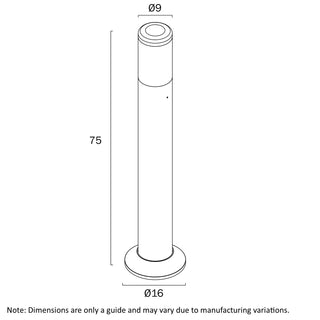 Telbix Kenra pathway bollard with frosted diffuser