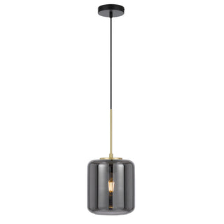 Telbix KOROVA 1LT Small Pendant With Smoke glass. best pendant lights for hallways, pendants for kitchen island, bedside pendant lights Australia, modern pendant lighting for restaurants Available from Davoluce Lighting