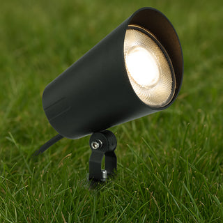 Telbix Krilux 12W Spike Spot Light in black sand finish with 24V LED and IP65 outdoor rating