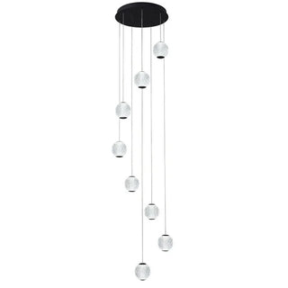 Vencha Langdon 8 Light LED Pendant in Black Pendant light ideally suited for installation around staircases, voids. Can be also installed above tables, entry foyers. We have huge selection of pendant lights available for immediate delivery