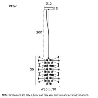 LERIDA 6 LIGHT VERTICAL PENDANTS