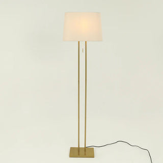 Carden Modern Brass Floor Lamp with Ivory Shade – 156cm