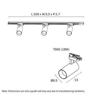 TELBIX LOGIK TRACK LIGHT KIT - Set of 3 x 18W Single circuit track lights