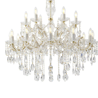Zurich 18 Light Chandelier – Clear Crystal & Gold