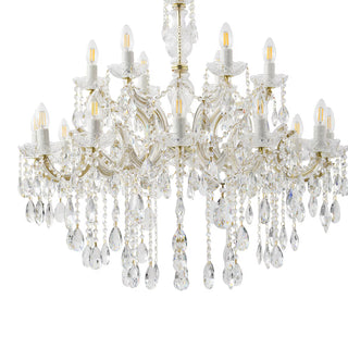 Zurich 18 Light Chandelier – Clear Crystal & Gold