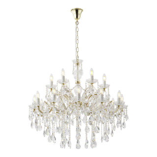 Zurich 18 Light Chandelier – Clear Crystal & Gold