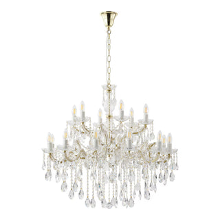 Zurich 18 Light Chandelier – Clear Crystal & Gold