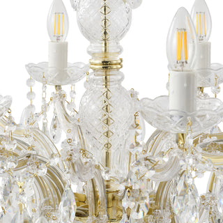Zurich 18 Light Chandelier – Clear Crystal & Gold