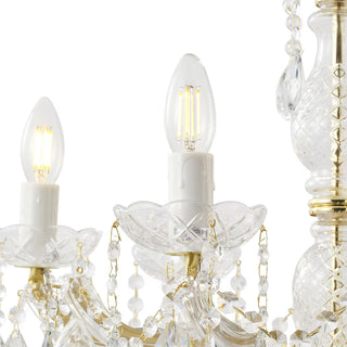 Zurich 18 Light Chandelier – Clear Crystal & Gold